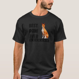 Best Paw Ever Basenji Dad Fathers Day Pet Parents  T-Shirt