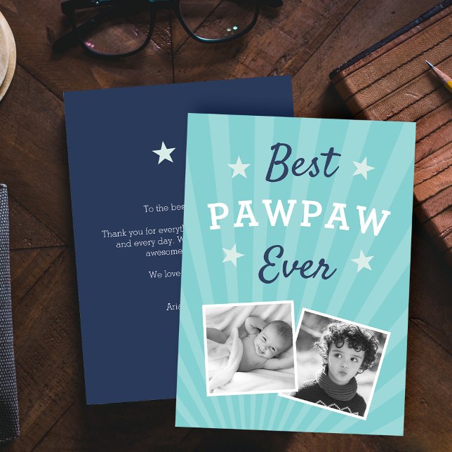 Best Pawpaw Ever | Father's Day Flat Photo Card (Creator Uploaded)