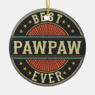 Best Pawpaw Ever Retro Vintage Grandpa Fathers Day Ceramic Tree Decoration