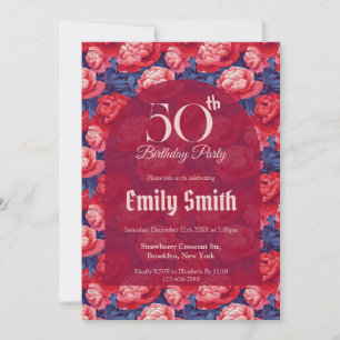 Best Peonies Floral 70Th Birthday Invitation