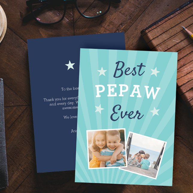 Best Pepaw Ever | Father's Day Flat Photo Card (Creator Uploaded)