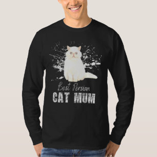 Best Persian Cat Mum White Persian Cat With Paint T-Shirt