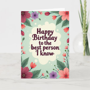 Best Person Floral Art Card