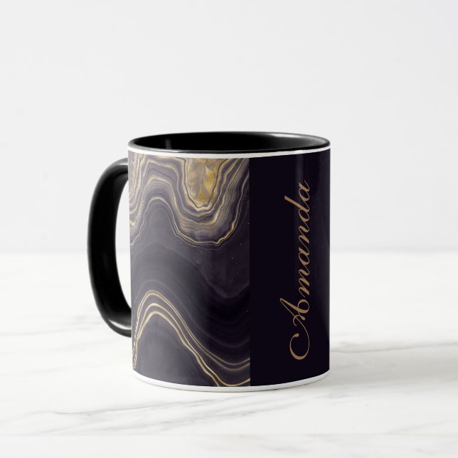 Best personalised Marble two-tone coffee, tea mug (Front Left)