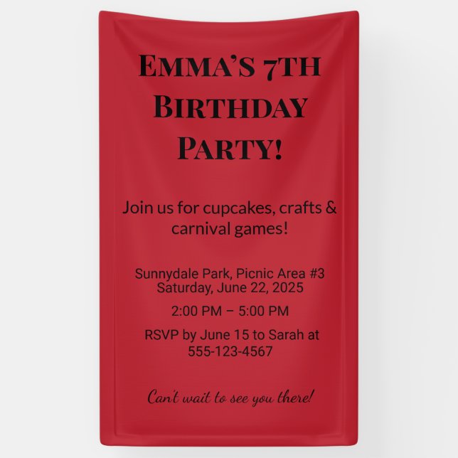 Best Personalised Name & Age | Colourful Kids Part Banner (Vertical)