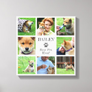 Best Pet Ever! Your Family Pet Photo Collage Canvas Print
