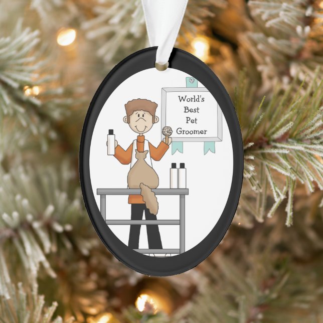 Best Pet Groomer Kitty Cat Acrylic Ornament (Tree)