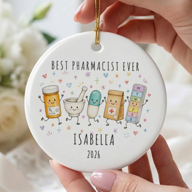 Best Pharmacist Ever Personalised Ornament (Creator Uploaded)