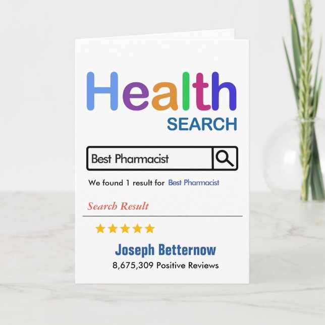 Best Pharmacist Funny Gift  Thank You Card (Front)