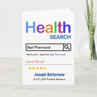Best Pharmacist Funny Gift Thank You Card