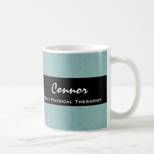 Best PHYSICAL THERAPIST Aqua Blue Grunge Coffee Mug