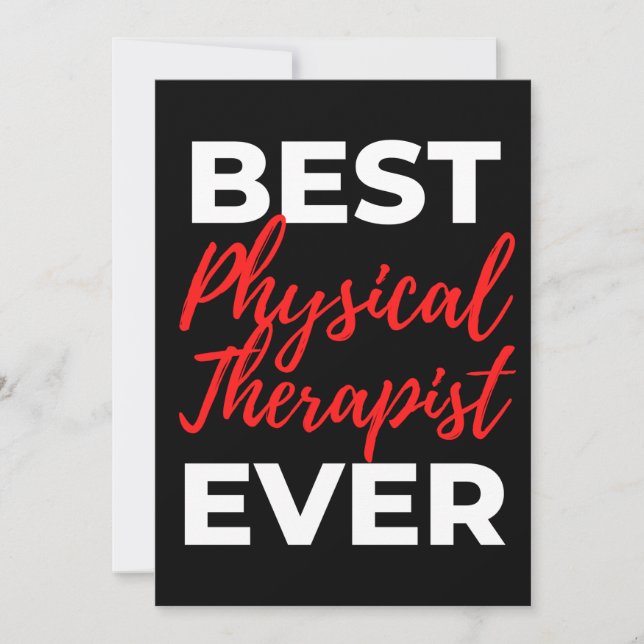 Best Physical Therapist Ever Thank You Card (Front)