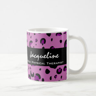 Best Physical Therapist Pink Leopard Print Gift Coffee Mug