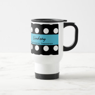 Best PHYSICAL THERAPIST Polka Dots with AQUA A02 Travel Mug