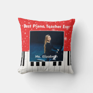 Best Piano Teacher Ever Piano Key Photo Cushion