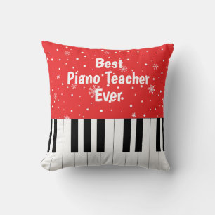 Best Piano Teacher Ever Piano Key Red Cushion
