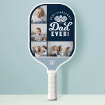 Best Pickleball Dad Ever Personalised 4 Photo Grid Pickleball Paddle<br><div class="desc">Give a fun gift to your pickleball dad with our fun personalised best pickleball dad ever! personalised pickleball paddle. Design features "Best Pickleball dad ever" designed in a modern typography design. Personalise with a monogram on the front and back along with four special photos displayed in a simple collage design....</div>