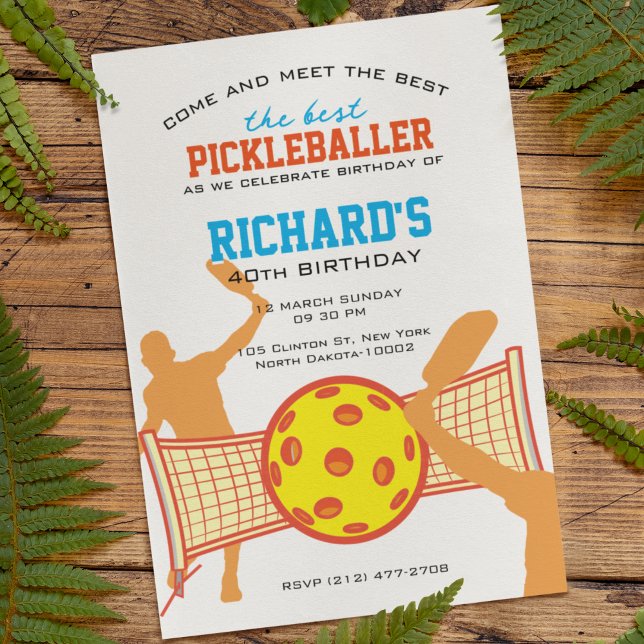 Best Pickleball Player Funny Birthday Party Invitation (Creator Uploaded)