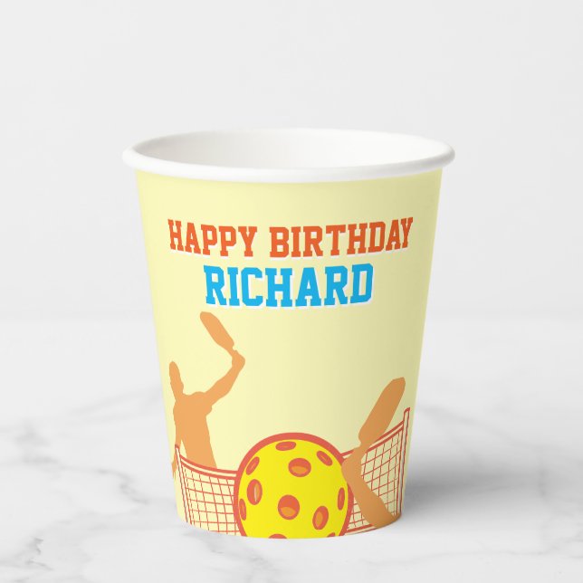 Best Pickleball Player Funny Birthday Party Paper Cups (Front)