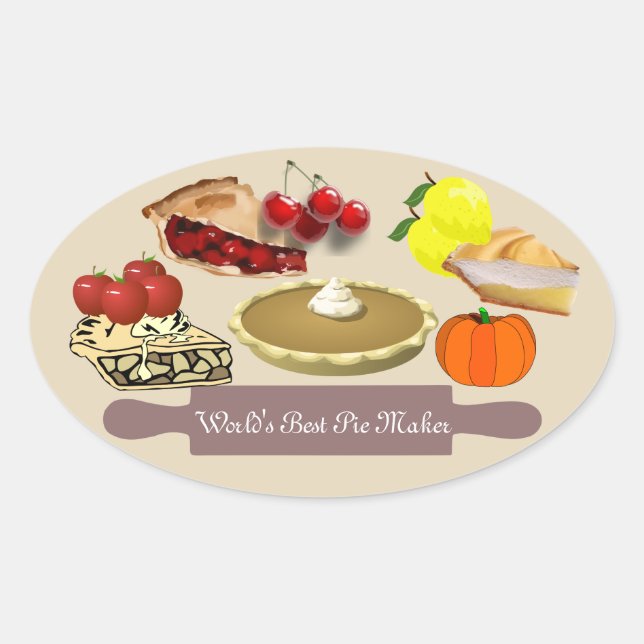 Best Pie Maker Oval Sticker (Front)