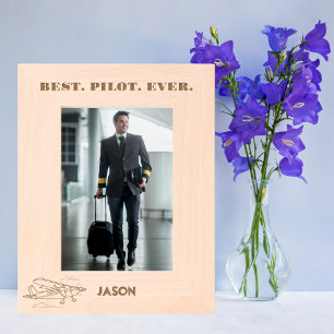 Best Pilot Ever & Aeroplane Clouds,Aviation Custom Etched Frames