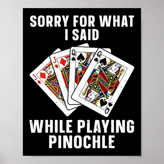 Best Pinochle Art For Men Women Kids Playing Cards Poster (Front)