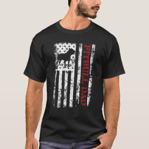 Best Pit Bull Dad Ever Us Flag Pitbull Terrier Apb T-Shirt