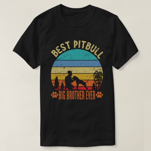 Best Pitbull BIG BROTHER EVER Vintage T-Shirt (Design Front)
