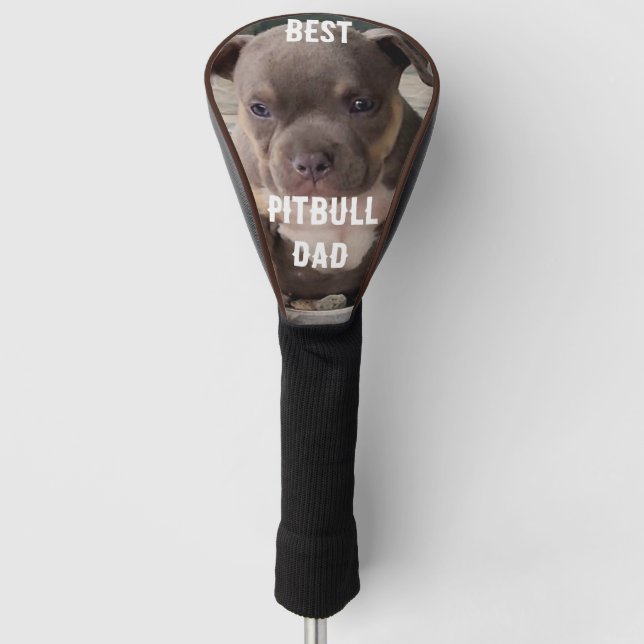Best pitbull  dad , dog  father's day golf head cover (Front)