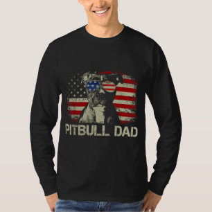 Best Pitbull Dad Ever American Flag 4th Of July Gi T-Shirt