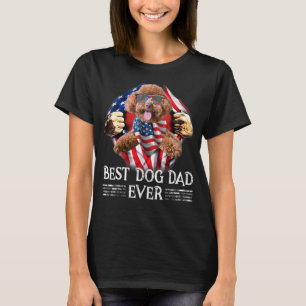 Best Pitbull Dad Ever American Flag 4th Of July M T-Shirt