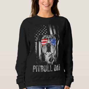 Best Pitbull Dad Ever American Flag   Dog  1 Sweatshirt