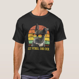 Best Pitbull Dad Ever Retro Sunset Vintage Pit Bul T-Shirt