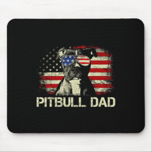 Best Pitbull Dad Ever Shirt American Flag 4th Of J Mouse Mat