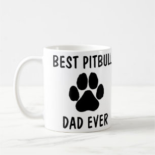 Best PITBULL dog dad ever paw dog Custom text Coffee Mug