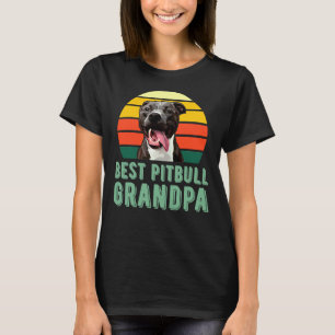 Best Pitbull Grandpa Funny Cute Dog Lover Vintage T-Shirt