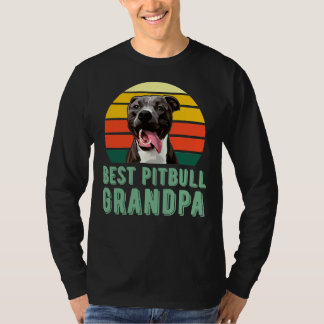 Best Pitbull Grandpa Funny Cute Dog Lover Vintage T-Shirt
