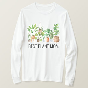 Best Plant Mum Watercolor Houseplant Quote T-Shirt
