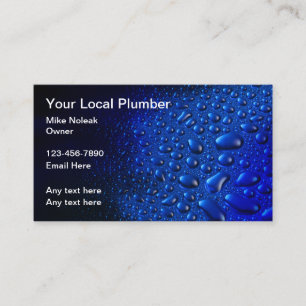 Best Plumber Water Drops Business Cards