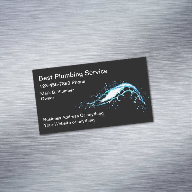 Best Plumbing Plumber Business Card Magnets (In Situ)