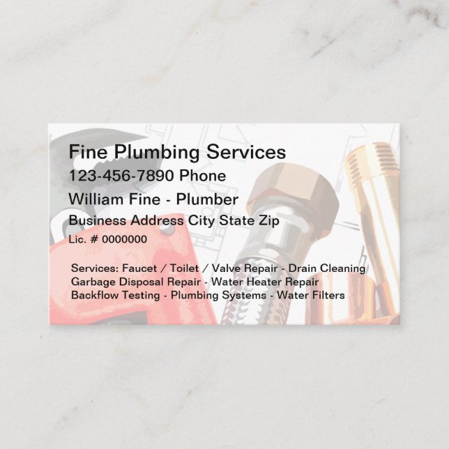Best Plumbing Service Business Card Design (Front)