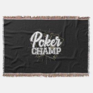 Best Poker Player Poker Cards Game Throw Blanket