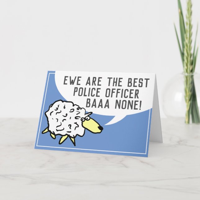 Best Police Officer Bar None - Sheep Pun Card (Front)