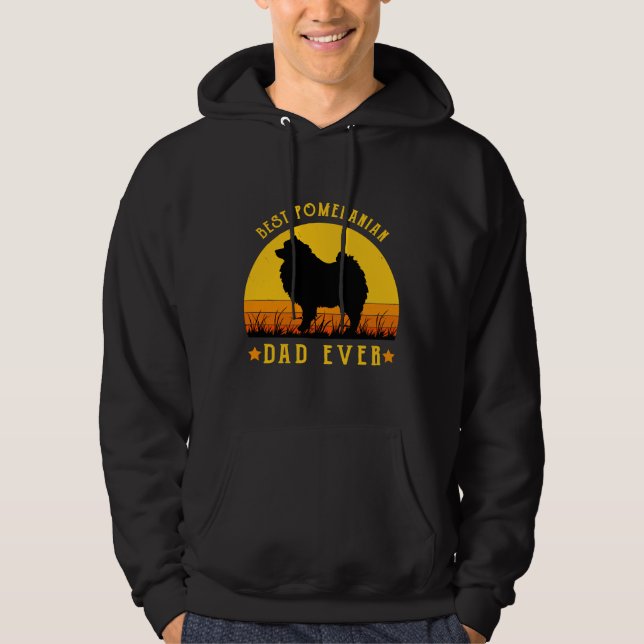 Best Pomeranian Dad Ever Funny Dad Graphic  Labrad Hoodie (Front)