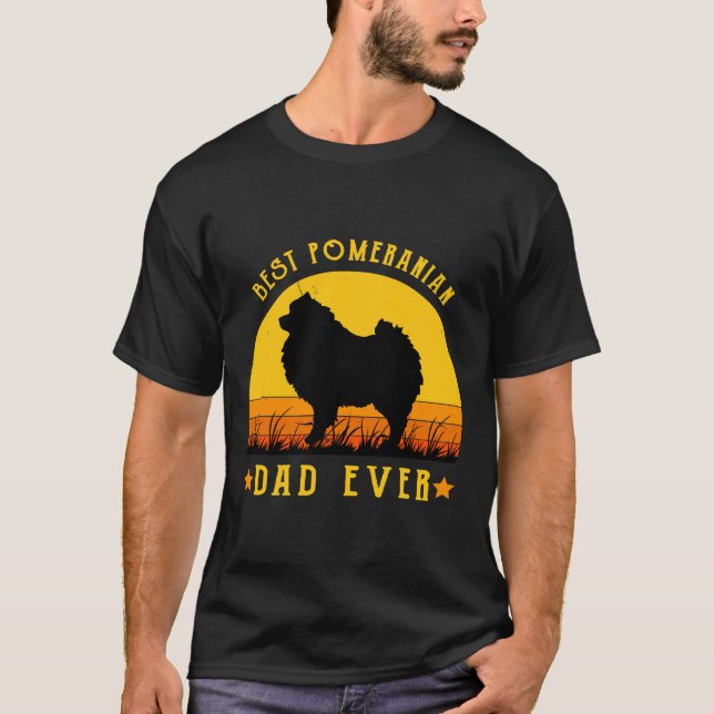 Best Pomeranian Dad Ever Funny Dad Graphic  Labrad T-Shirt (Front)