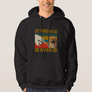 Best Pomeranian Dad Ever Retro Father Day Hoodie