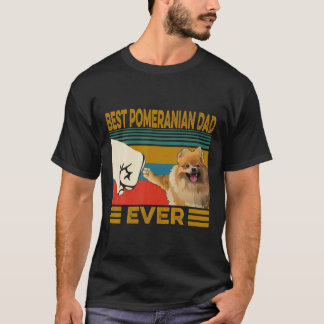 Best Pomeranian Dad Ever Retro Father Day T-Shirt