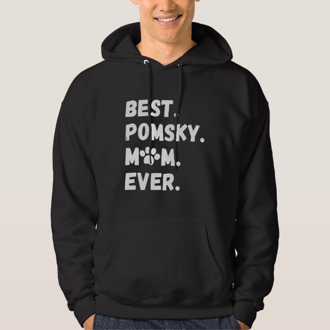 Best Pomsky Mom Ever Funny Pomeranian Husky Dog Hoodie (Front)
