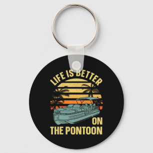 Best Pontoon Captain Art For Men Women Boating Pon Key Ring