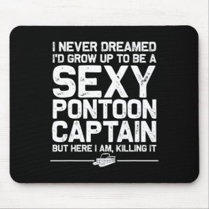 Best Pontoon Captain Art For Men Women Boating Pon Mouse Mat